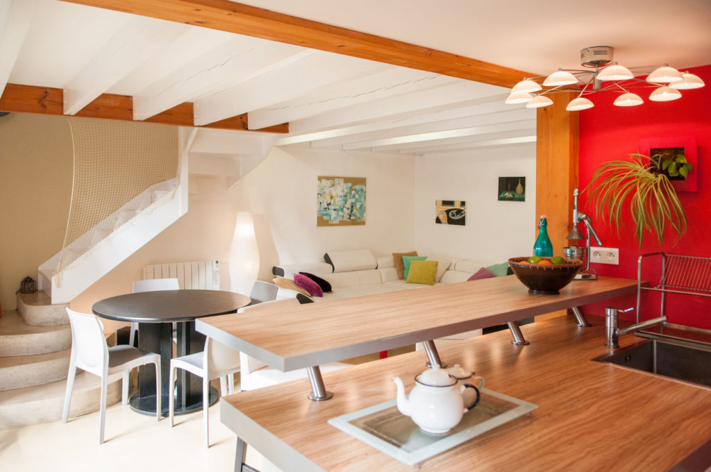 séjour et cuisine rénovation intérieure à capbreton