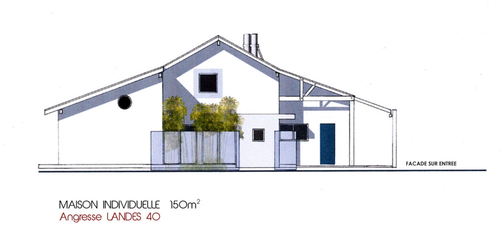 façde petite maison avec faux patio